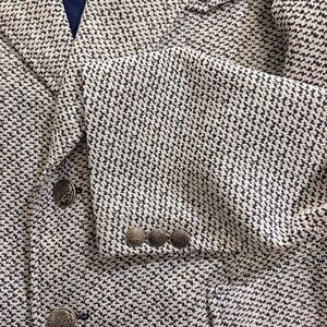 TRUE Vintage Mens Blazer Jacket Tweed Native American Button Double Knit 38R Med
